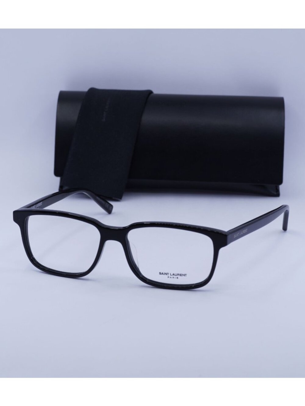 Saint Laurent SL458/F 001 Rectangle Eyeglasses 55mm – Black